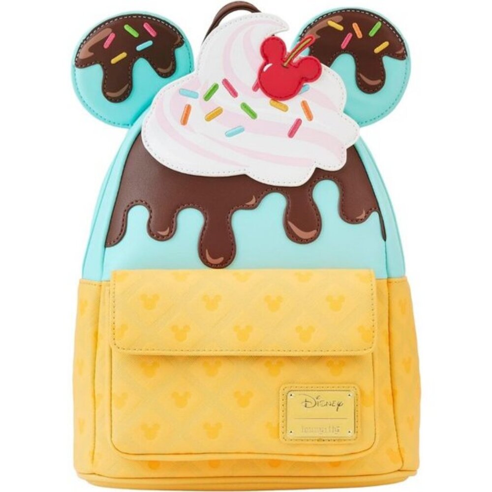 🆕Loungefly Women Disney Mickey and Minnie Mouse Sweets Ice Cream Mini Backpack - Picture 4 of 10